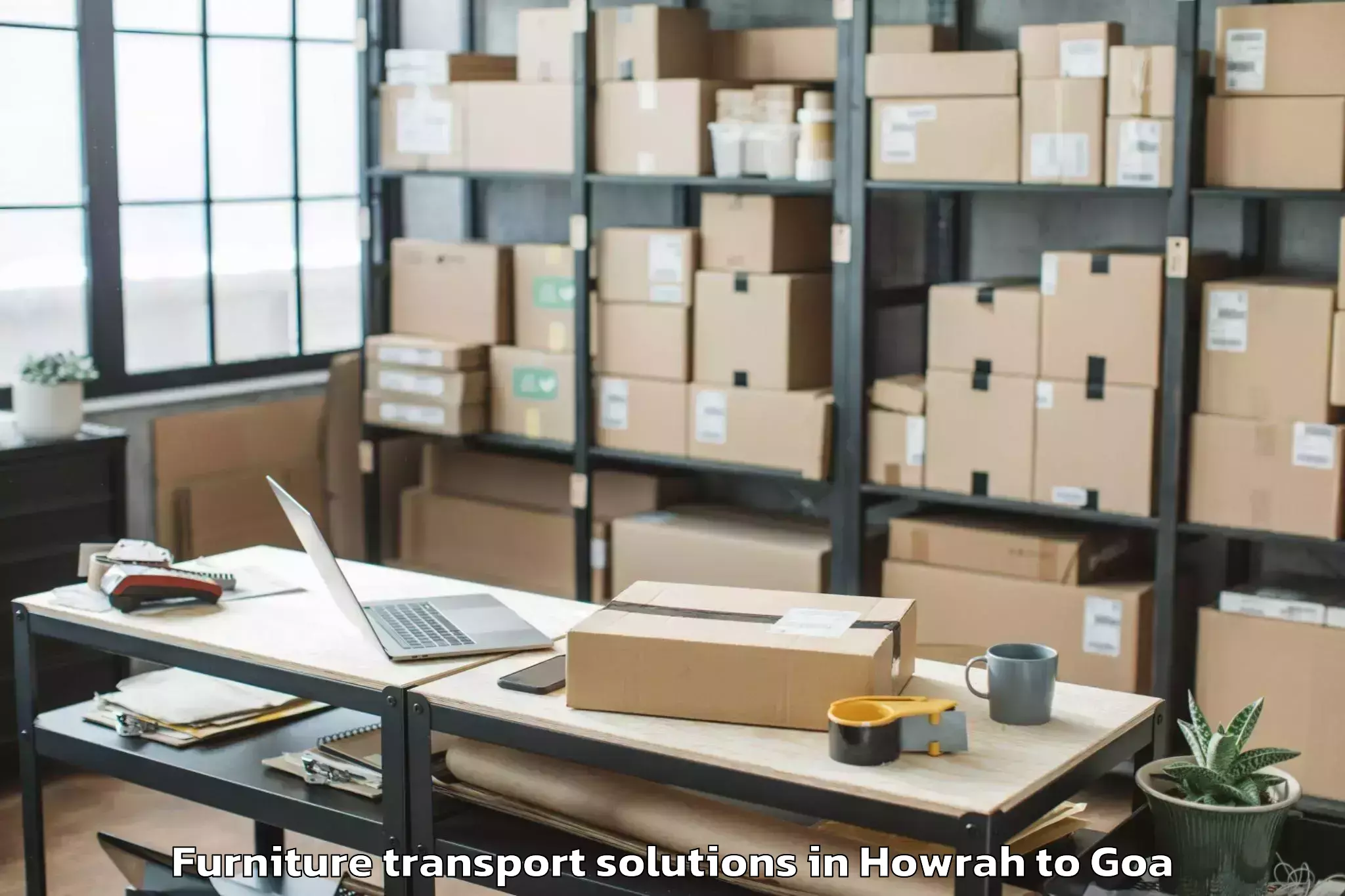 Affordable Howrah to Mormugao Port Furniture Transport Solutions